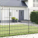 Garden Fence Grey 1020 x 200 cm Powder-Coated Steel 3360123