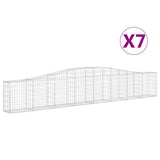 Arched Gabion Baskets 7 pcs 400x30x60/80 cm Galvanised Iron 3145805