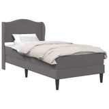 Bed Frame with Headboard Grey 90 x 190 cm Faux Leather 3415268