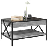 ZNTS Coffee Table with Infinity LED Grey Sonoma 70x50x38 cm 847705