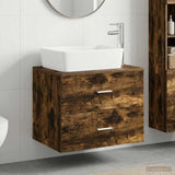 Bathroom Furniture Set Smoked Oak Engineered Wood 3404394