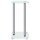 Speaker Stands 2 pcs Silver Tempered Glass 3 Pillars Design 51802