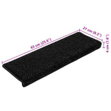 Stair Mats 10 pcs 65x21x4 cm Black Rectangular Edge 149817