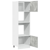 Microwave Cabinet Lyon Concrete Grey 60x57x207 cm Engineered Wood 856127