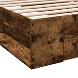 Bed Frame with Drawer without Mattress Smoked Oak 90x200 cm 3280801