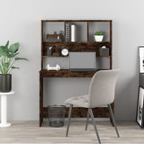 Desk with Shelves Smoked Oak 102x45x148 cm Engineered Wood 823005