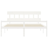 Senior Bed without Mattress White 200x200 cm Solid Wood 3195437