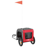 Pet Bike Trailer Red and Grey Oxford Fabric and Iron 93824