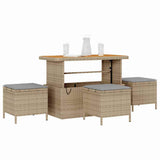 Garden Dining Set Beige Poly Rattan 42007924