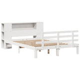 Bookcase Bed without Mattress White 140x190cm Solid Wood Pine 3322707