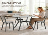 Dining Table, Round Kitchen Table with Black Legs, Anti-slip Foot Pads for Living Room, Dining Room T3398P423529