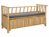 Garden Storage Bench 110 x 47 x 80 cm Bamboo Natural 42028077