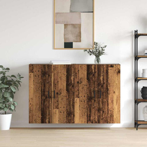 Wall Mounted Cabinets 2 pcs Old wood 69.5 x 34 x 90 cm 3394530