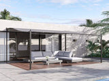 4 x 3 Meters Canopy Metal Wall Gazebo Awning Garden Marquee Shelter Door Porch - Grey T3398P324002