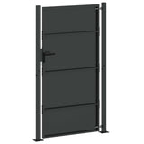Garden Gate with Lock Black 110 x 180 cm Powder-Coated Steel 42015907