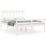 Senior Bed without Mattress White 160x200 cm Solid Wood 3195427