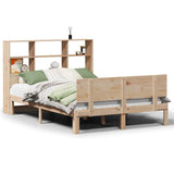 Bookcase Bed without Mattress 150x200 cm King Size Solid Wood Pine 3322668