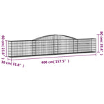 Arched Gabion Baskets 10 pcs 400x30x60/80 cm Galvanised Iron 3146848
