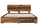 Bed Frame with Headboard Old Wood 140 x 190 cm Engineered Wood 3412790
