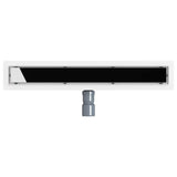 Shower Drain Glass Cover with 360&deg Siphon Black 60 cm 42015974