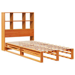 Bookcase Bed without Mattress Wax Brown 100x200 cm Solid Wood 3323916