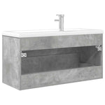 ZNTS 2 Piece Bathroom Furniture Set Concrete Grey Engineered Wood 3324963