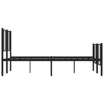 ZNTS Metal Bed Frame without Mattress with Footboard Black 120x200cm 352496