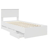 Bed Frame with Drawer White 90 x 200 cm Engineer Wood 3410742