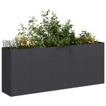 ZNTS Planter Black 200x40x80 cm Cold-rolled Steel 860724