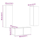Wall Mounted TV cabinets 3 pcs Artisan Oak Engineered Wood 3328964