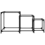 ZNTS Nesting Coffee Tables 3 pcs with Transparent Glass Top Steel 845986