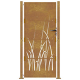 Garden Gate 100x200 cm Corten Steel Grass Design 153177