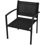 4 Piece Garden Lounge Set Textilene Black 42162