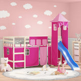 Curtains for Loft Bed with Tower Pink Polyester 835924