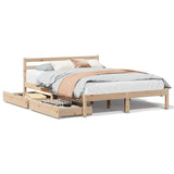Bed Frame without Mattress 135x190 cm Double Solid Wood Pine 3301530