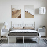 Metal Bed Frame without Mattress with Headboard White 150x200cm 355710