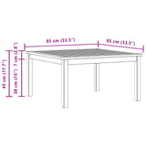Coffee Table Light Acacia 85 x 85 x 45 cm Solid Acacia Wood 42026780