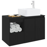 Bathroom Furniture Set 2 pcs Black Engineered Wood 3404045