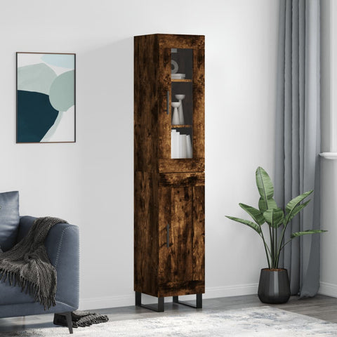 Highboard Smoked Oak 34.5x34x180 cm Engineered Wood 3199518