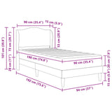 Bed Frame with Headboard Black 90 x 190 cm Velvet 3415276