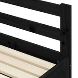 Daybed with Trundle without Mattress Black 80x200 cm Solid Wood 836152