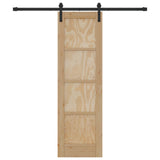 Sliding Door Natural and Black 61 x 198.5 cm Solid Pine Wood 3445395