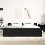 Bed Frame without Mattress Black Oak 180x200 cm Engineered Wood 3329322