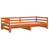 Daybed with Trundle without Mattress Wax Brown 80x200 cm Solid Wood 847161