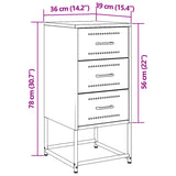 ZNTS Bedside Cabinets 2 pcs Mustard Yellow 36x39x78 cm Steel 846585