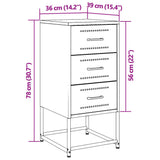Bedside Cabinet Mustard Yellow 36x39x78 cm Steel 846584