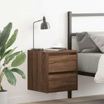 ZNTS Wall-mounted Bedside Cabinet Brown Oak 38x34x40 cm 861259