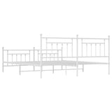 Bed Frame White Powder-Coated Steel 193 x 203 cm Industrial 353610