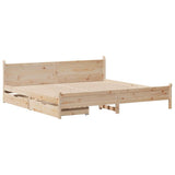 Bed Frame without Mattress 200x200 cm Solid Wood Pine 3309758