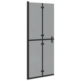 Walk-In Shower Wall Folding Black 80 x 6.5 x 190 cm 42017964